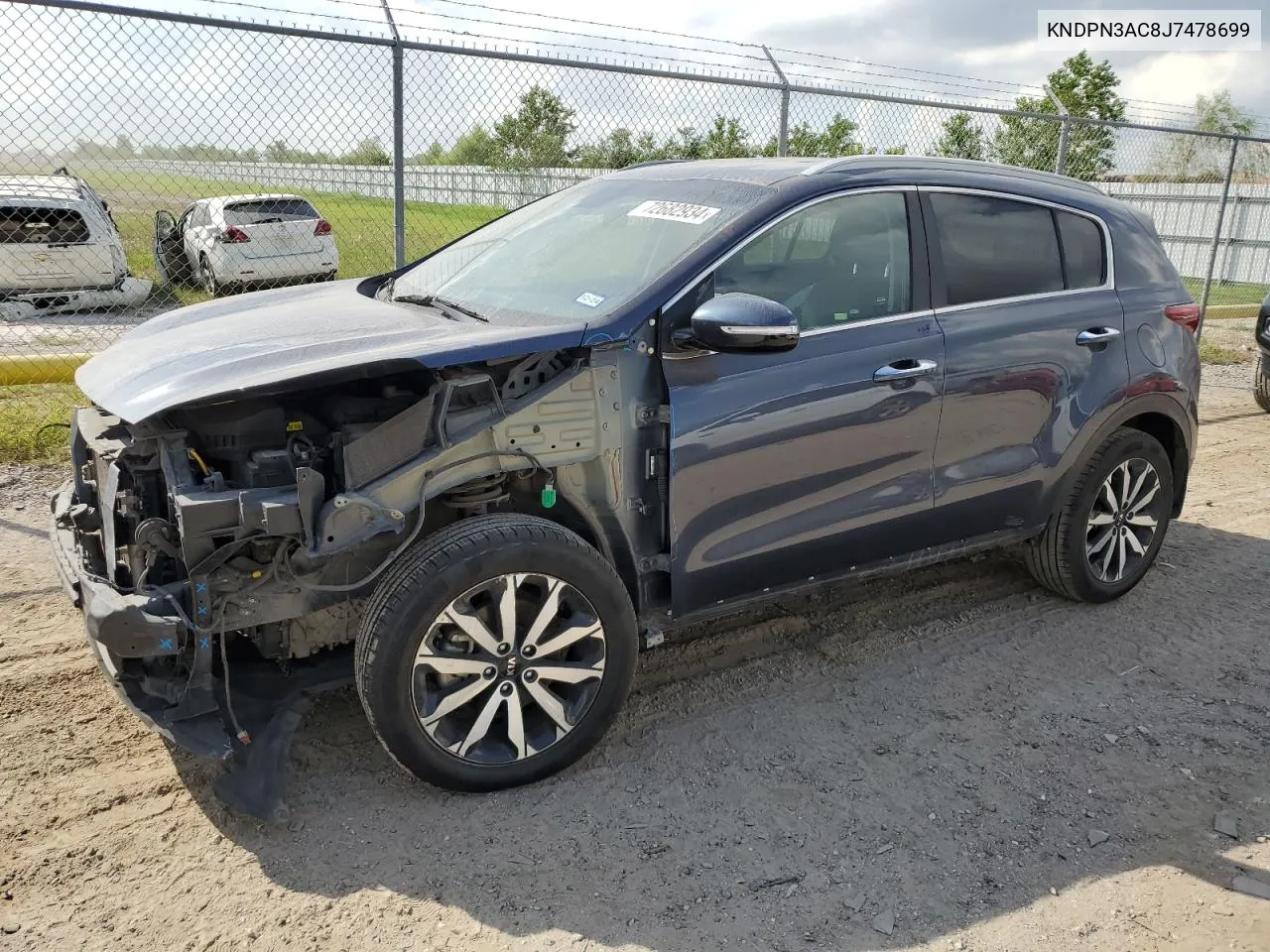 2018 Kia Sportage Ex VIN: KNDPN3AC8J7478699 Lot: 72682934