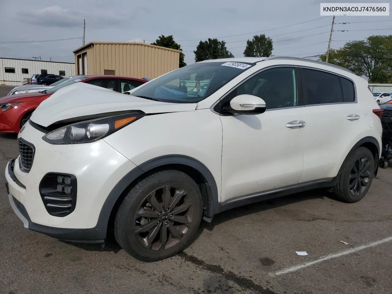 2018 Kia Sportage Ex VIN: KNDPN3AC0J7476560 Lot: 72905814