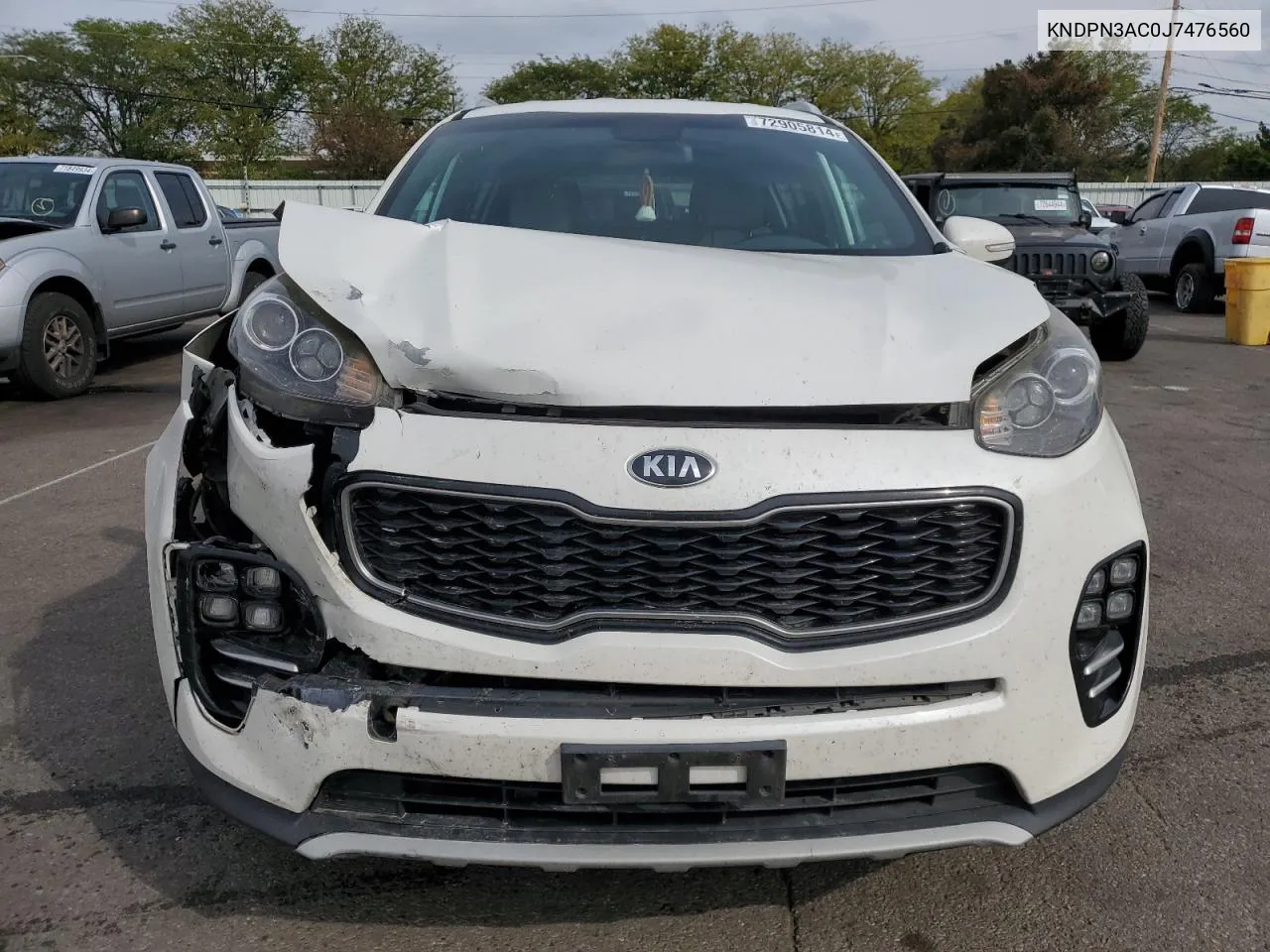 2018 Kia Sportage Ex VIN: KNDPN3AC0J7476560 Lot: 72905814