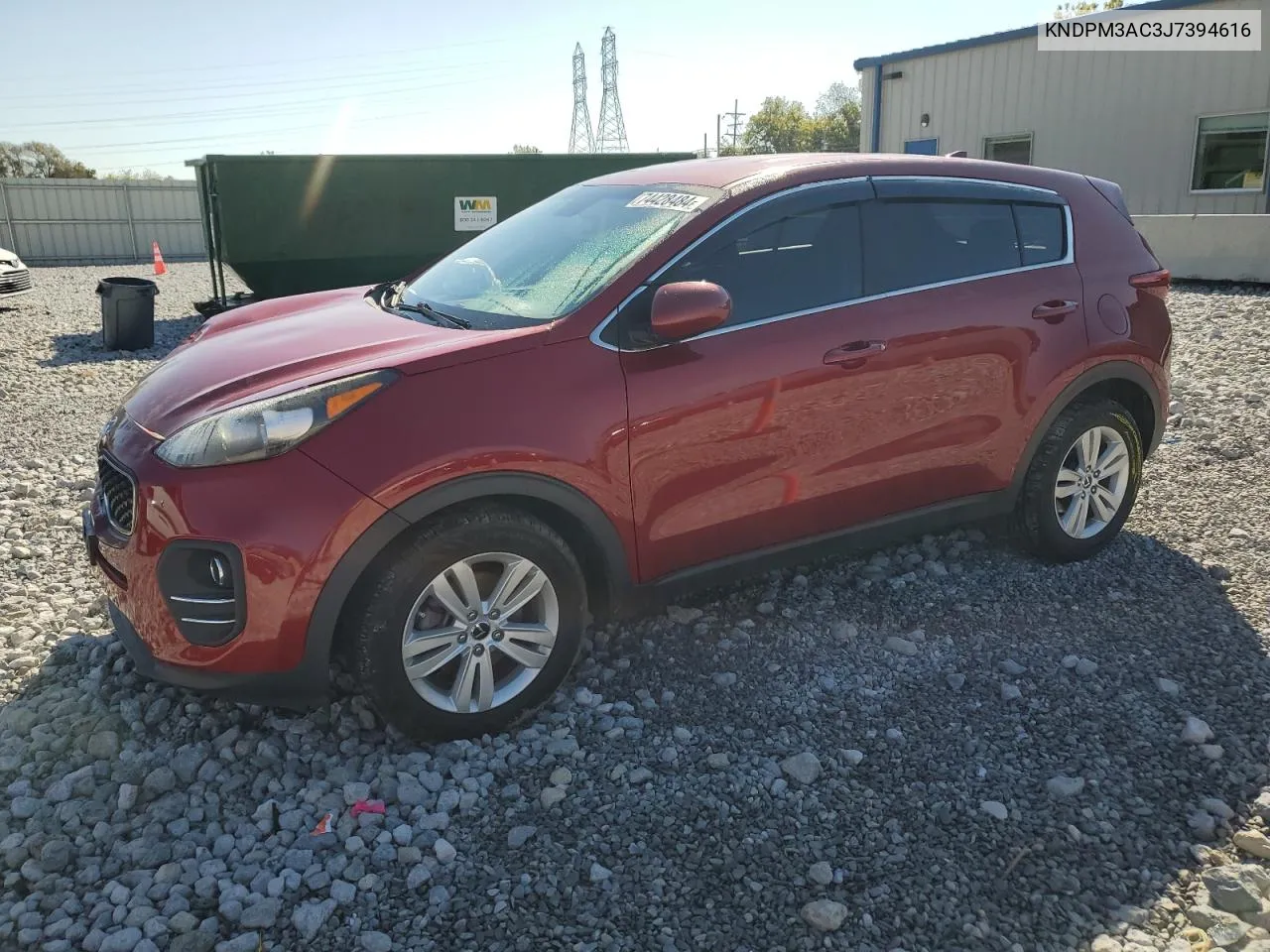 2018 Kia Sportage Lx VIN: KNDPM3AC3J7394616 Lot: 74428484