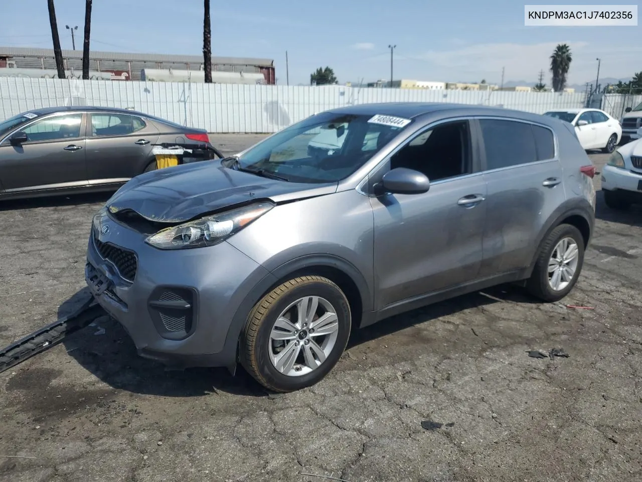 2018 Kia Sportage Lx VIN: KNDPM3AC1J7402356 Lot: 74808444