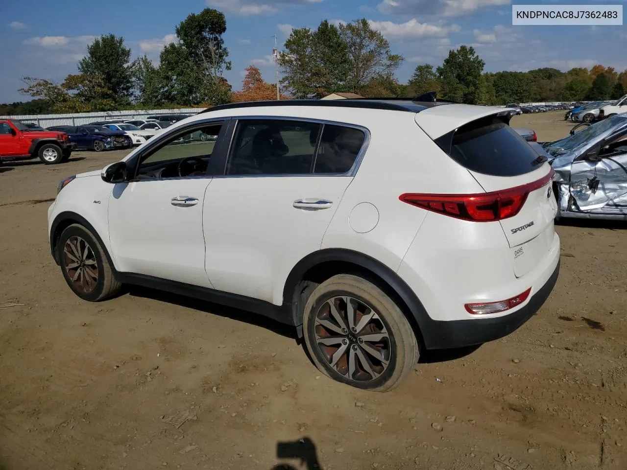 2018 Kia Sportage Ex VIN: KNDPNCAC8J7362483 Lot: 74811184