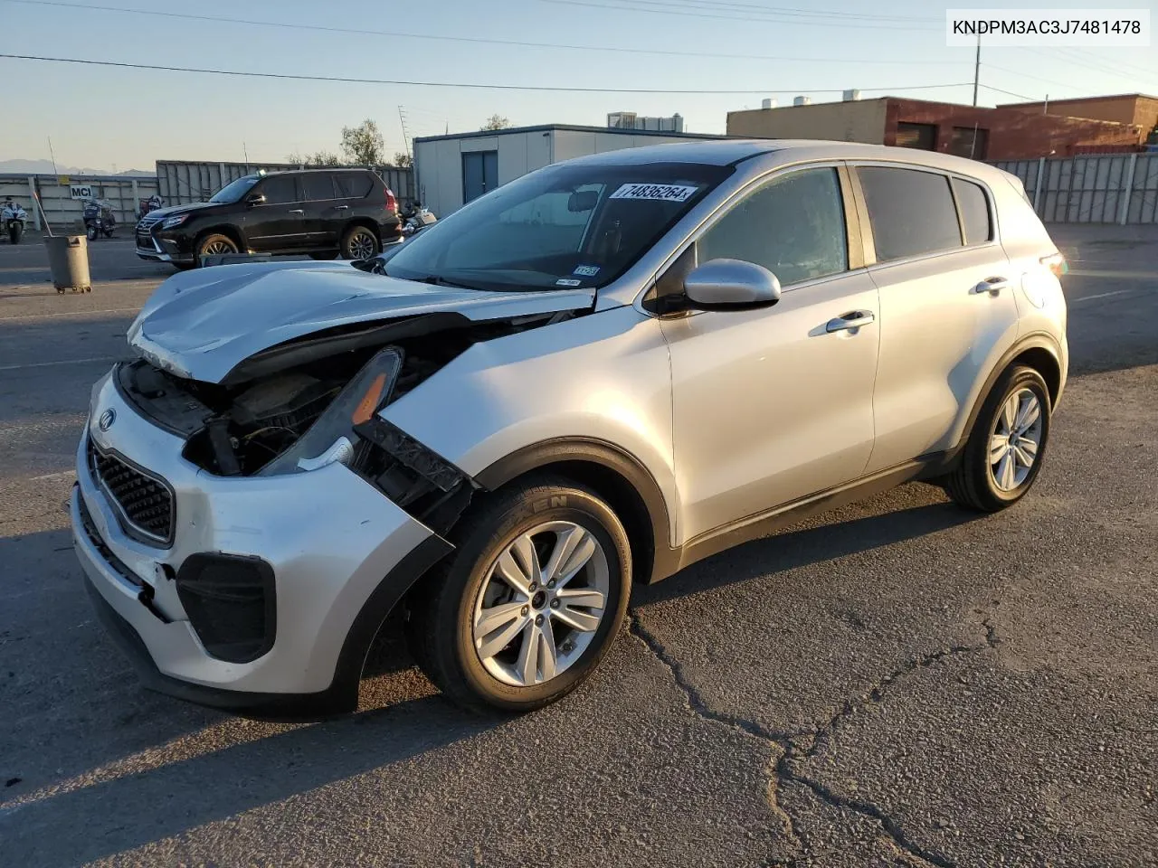 2018 Kia Sportage Lx VIN: KNDPM3AC3J7481478 Lot: 74836264