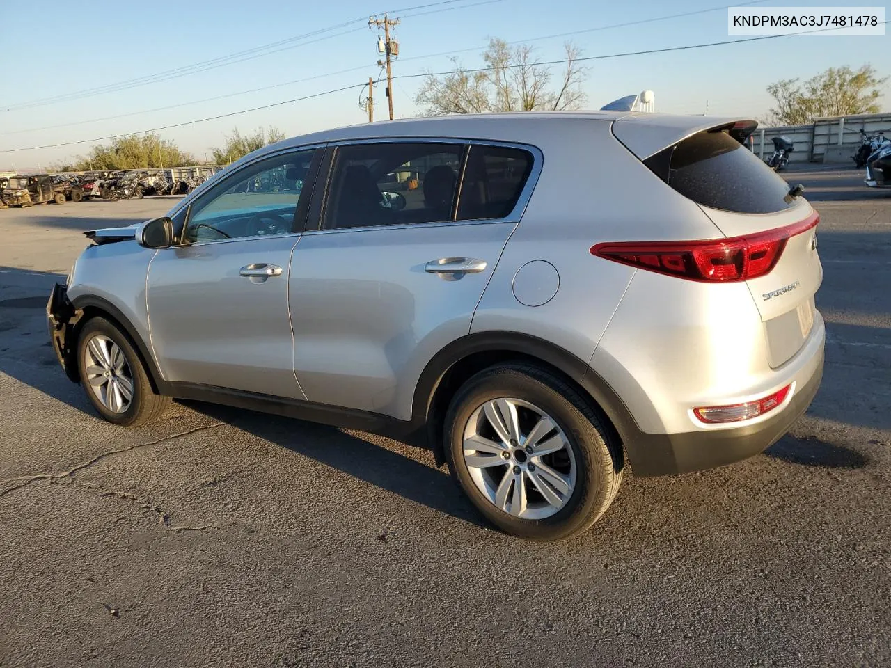 2018 Kia Sportage Lx VIN: KNDPM3AC3J7481478 Lot: 74836264