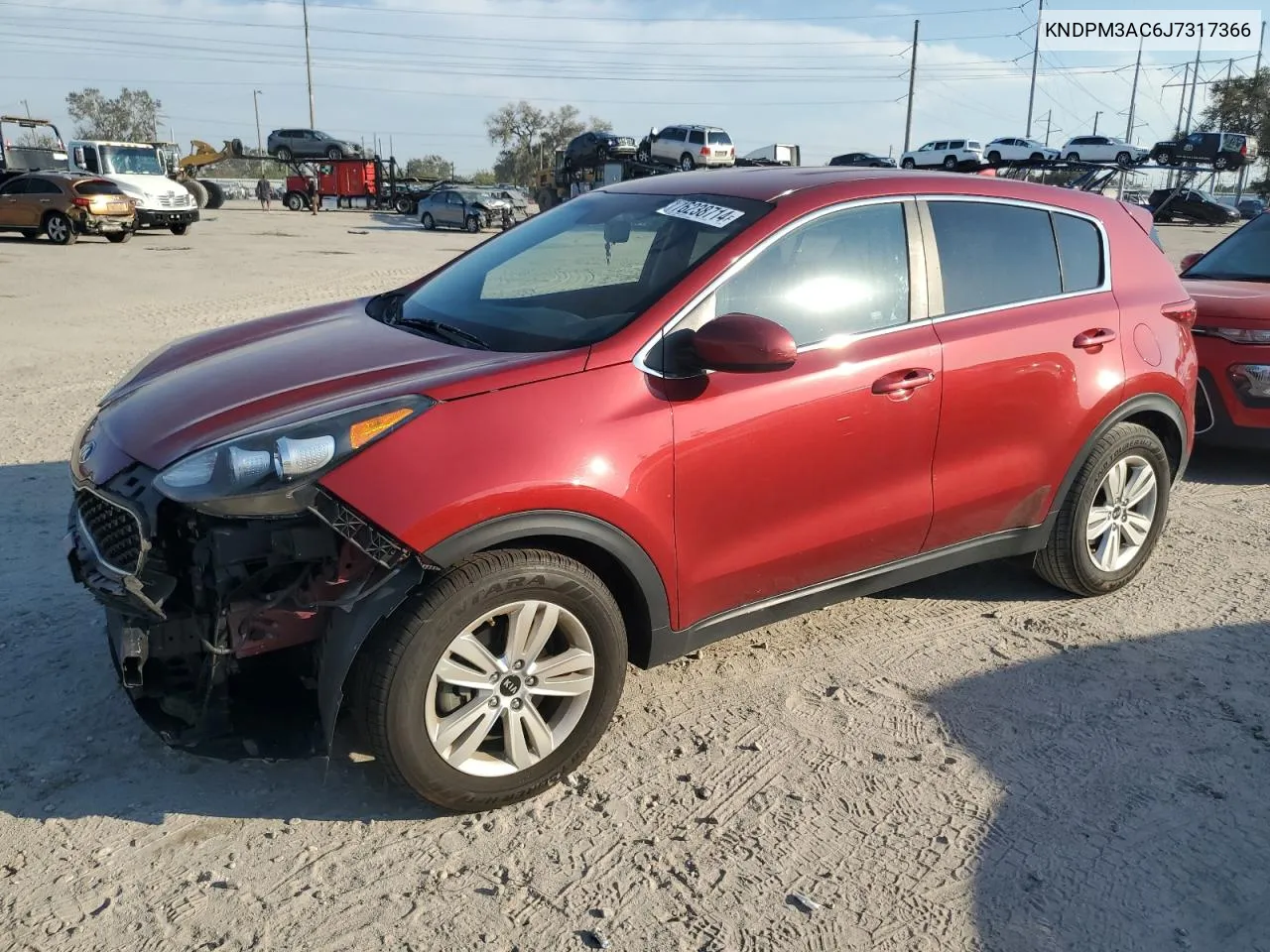 2018 Kia Sportage Lx VIN: KNDPM3AC6J7317366 Lot: 76238714