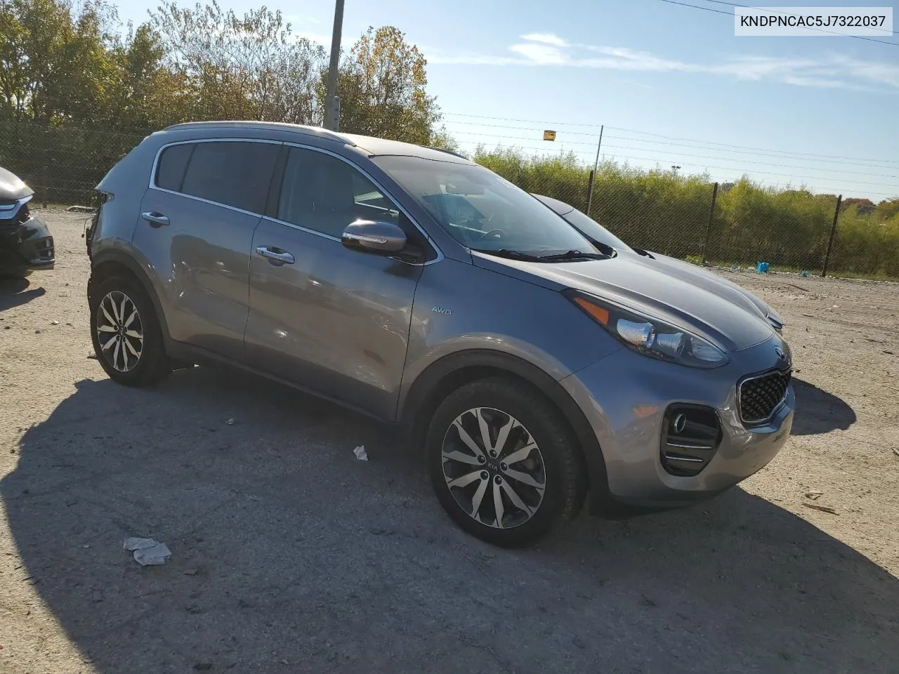 2018 Kia Sportage Ex VIN: KNDPNCAC5J7322037 Lot: 76438614