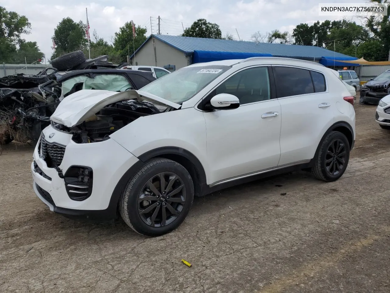 2019 Kia Sportage Ex VIN: KNDPN3AC7K7567763 Lot: 57164724