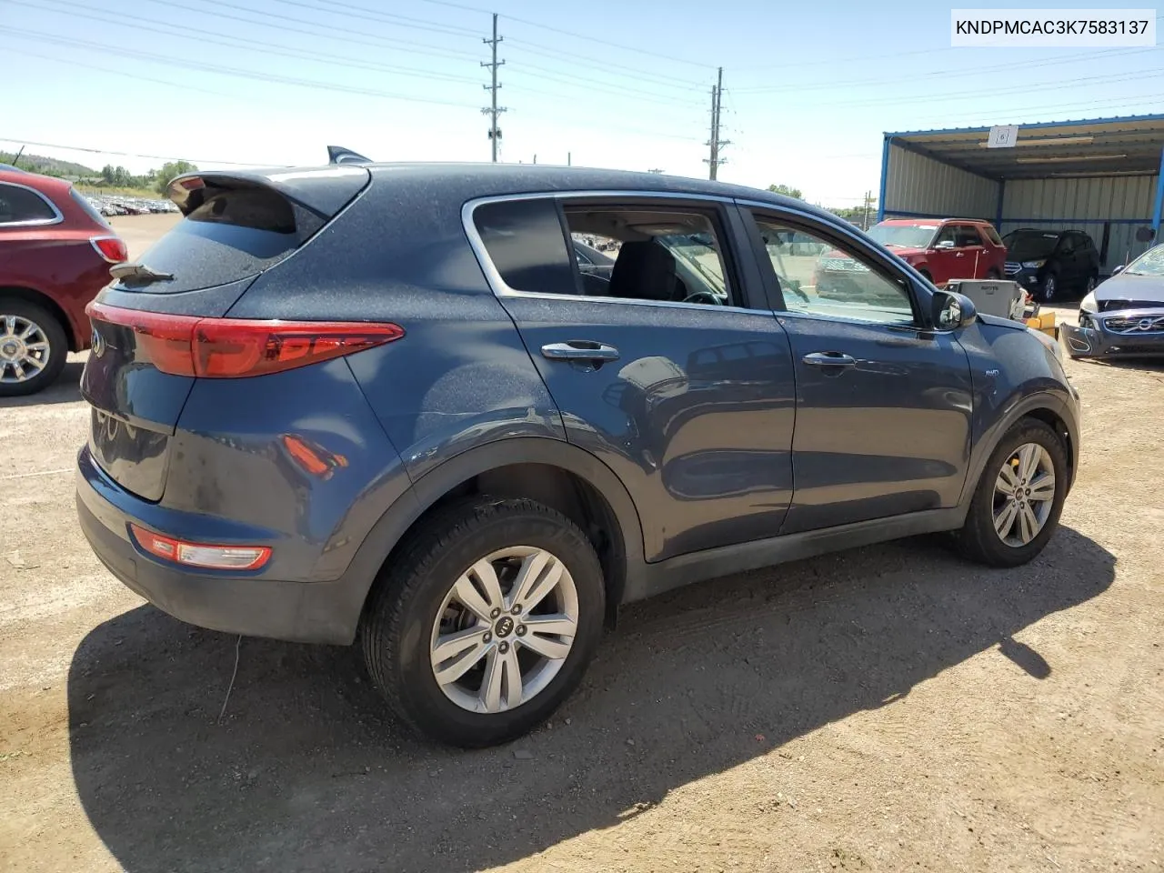 2019 Kia Sportage Lx VIN: KNDPMCAC3K7583137 Lot: 59482634