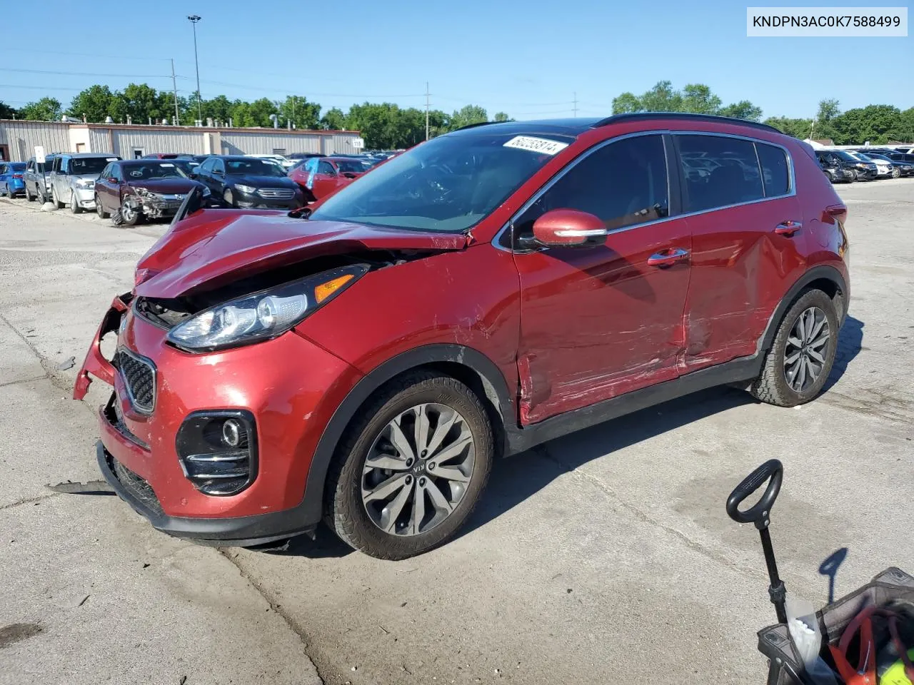 2019 Kia Sportage Ex VIN: KNDPN3AC0K7588499 Lot: 60253814