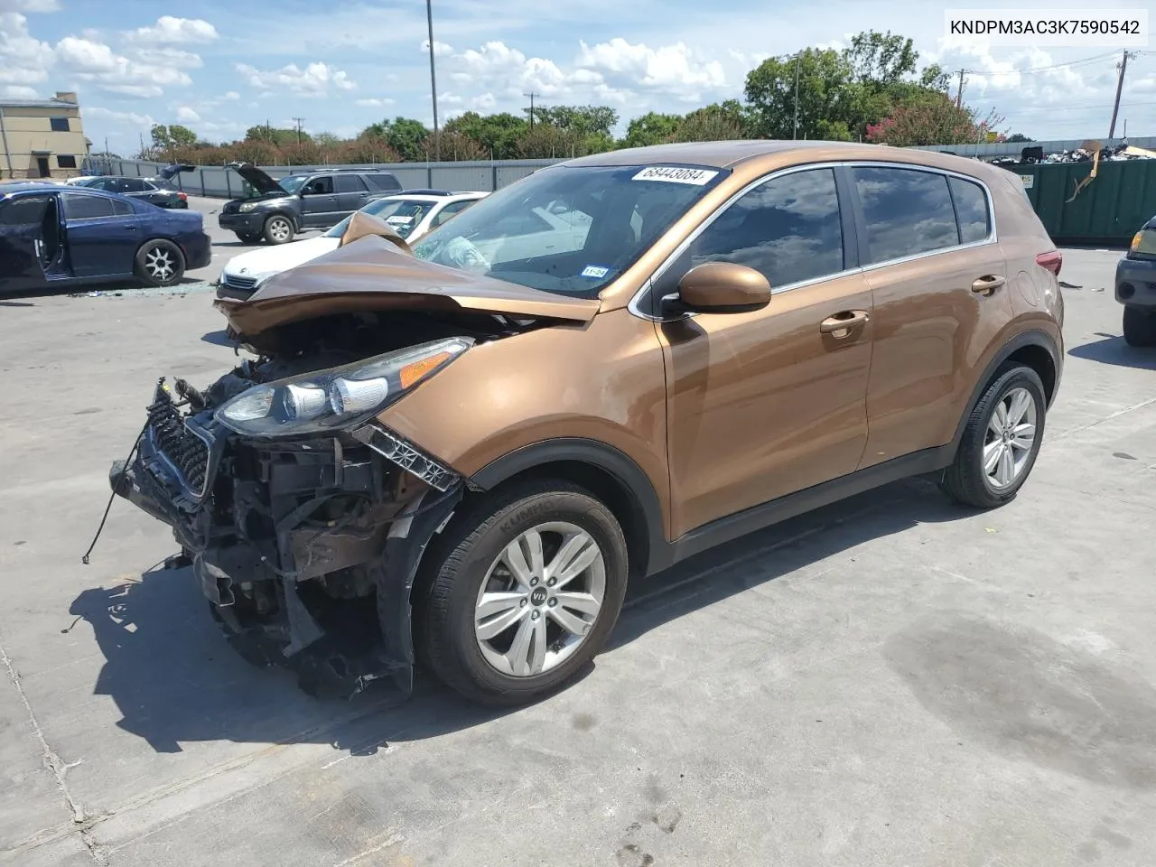 2019 Kia Sportage Lx VIN: KNDPM3AC3K7590542 Lot: 68443084