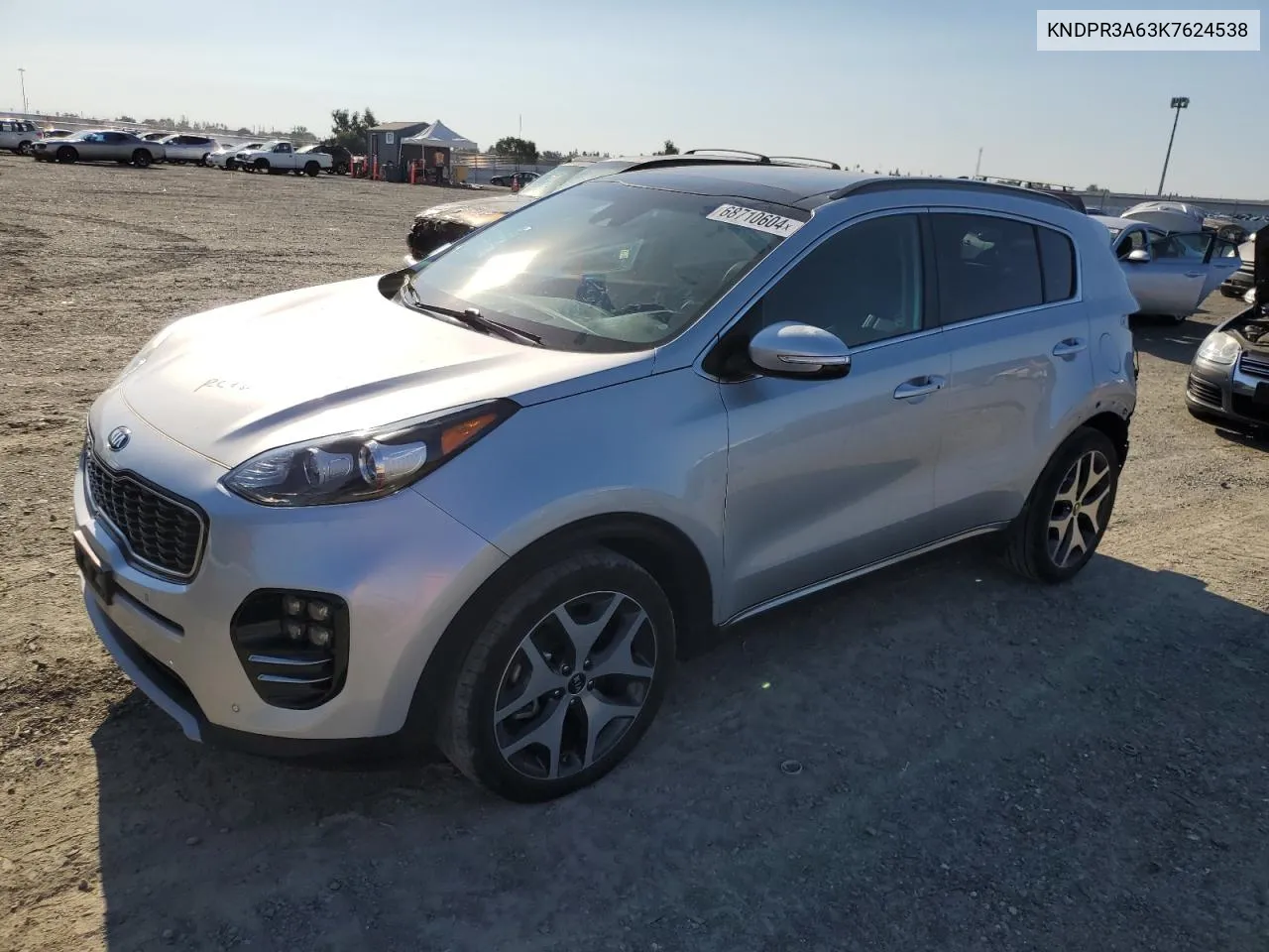 2019 Kia Sportage Sx VIN: KNDPR3A63K7624538 Lot: 68710604