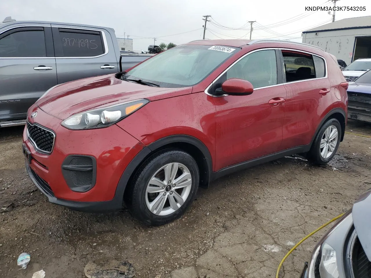 2019 Kia Sportage Lx VIN: KNDPM3AC3K7543205 Lot: 70063674