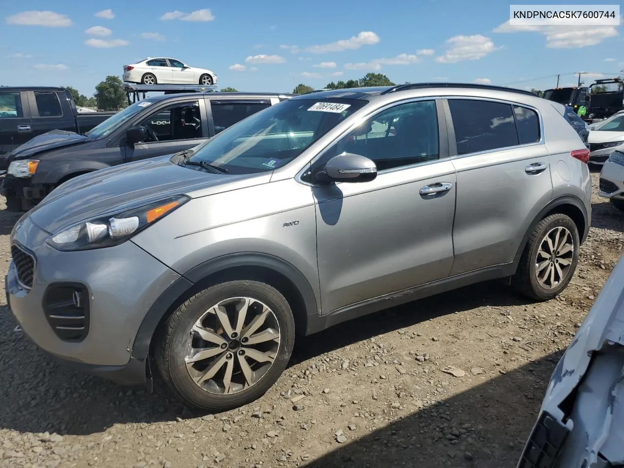 2019 Kia Sportage Ex VIN: KNDPNCAC5K7600744 Lot: 70691484