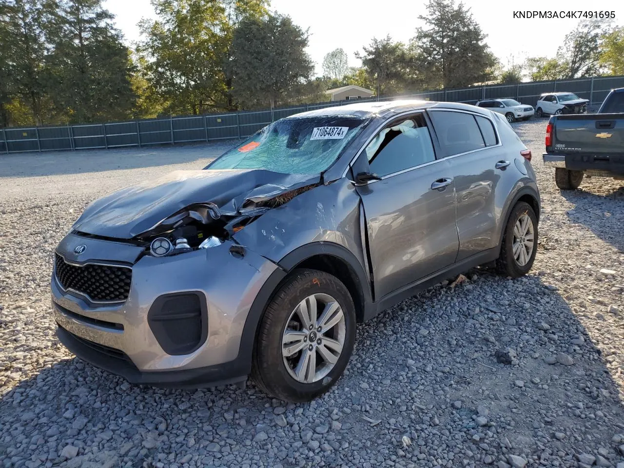 2019 Kia Sportage Lx VIN: KNDPM3AC4K7491695 Lot: 71064874