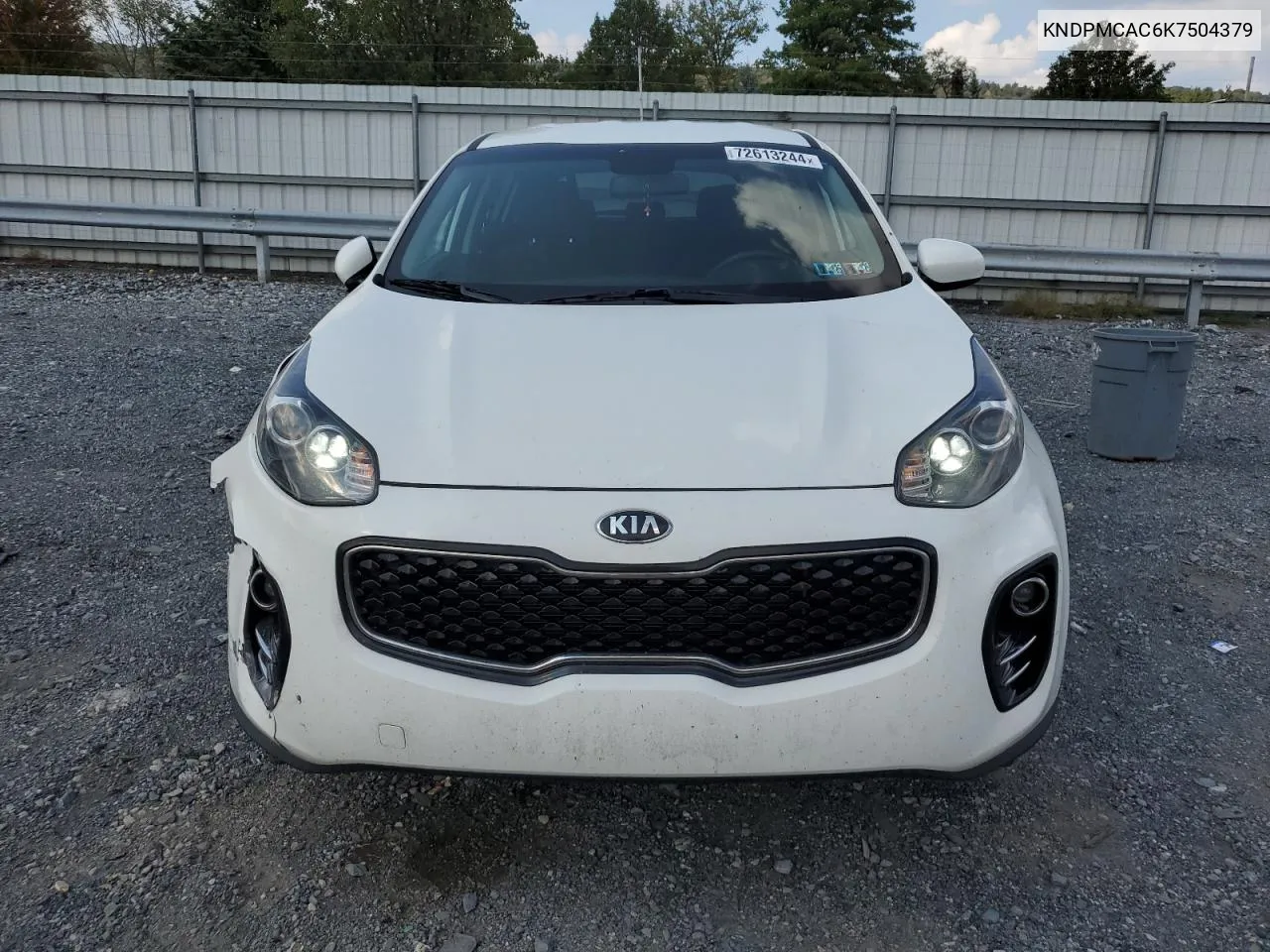 2019 Kia Sportage Lx VIN: KNDPMCAC6K7504379 Lot: 72613244