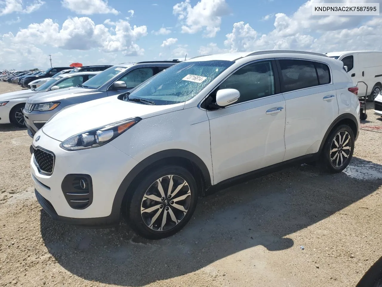 2019 Kia Sportage Ex VIN: KNDPN3AC2K7587595 Lot: 73716814