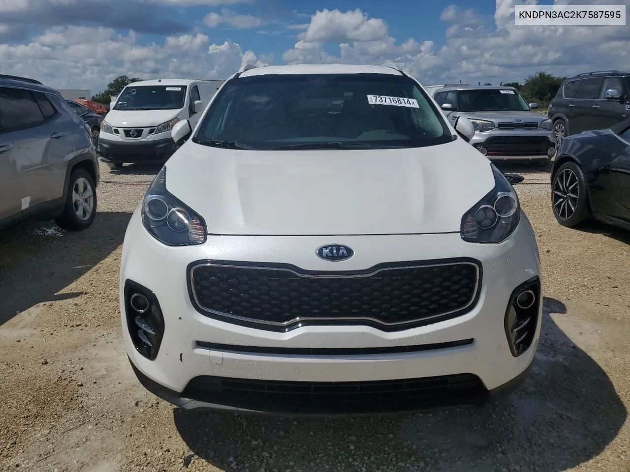 2019 Kia Sportage Ex VIN: KNDPN3AC2K7587595 Lot: 73716814