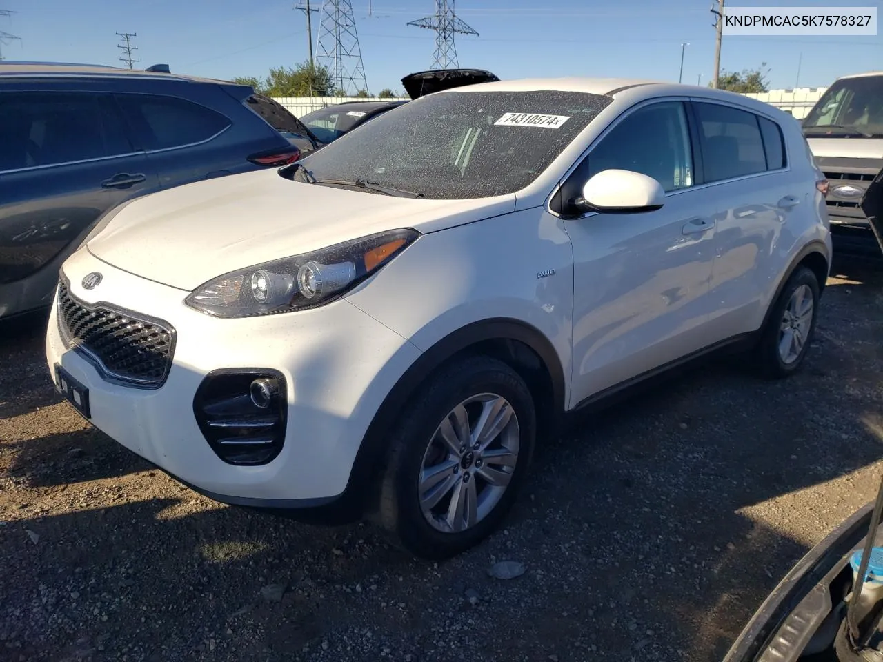 2019 Kia Sportage Lx VIN: KNDPMCAC5K7578327 Lot: 74310574