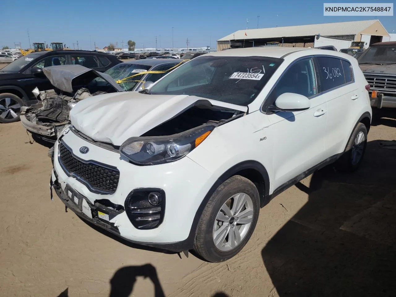 2019 Kia Sportage Lx VIN: KNDPMCAC2K7548847 Lot: 74723554