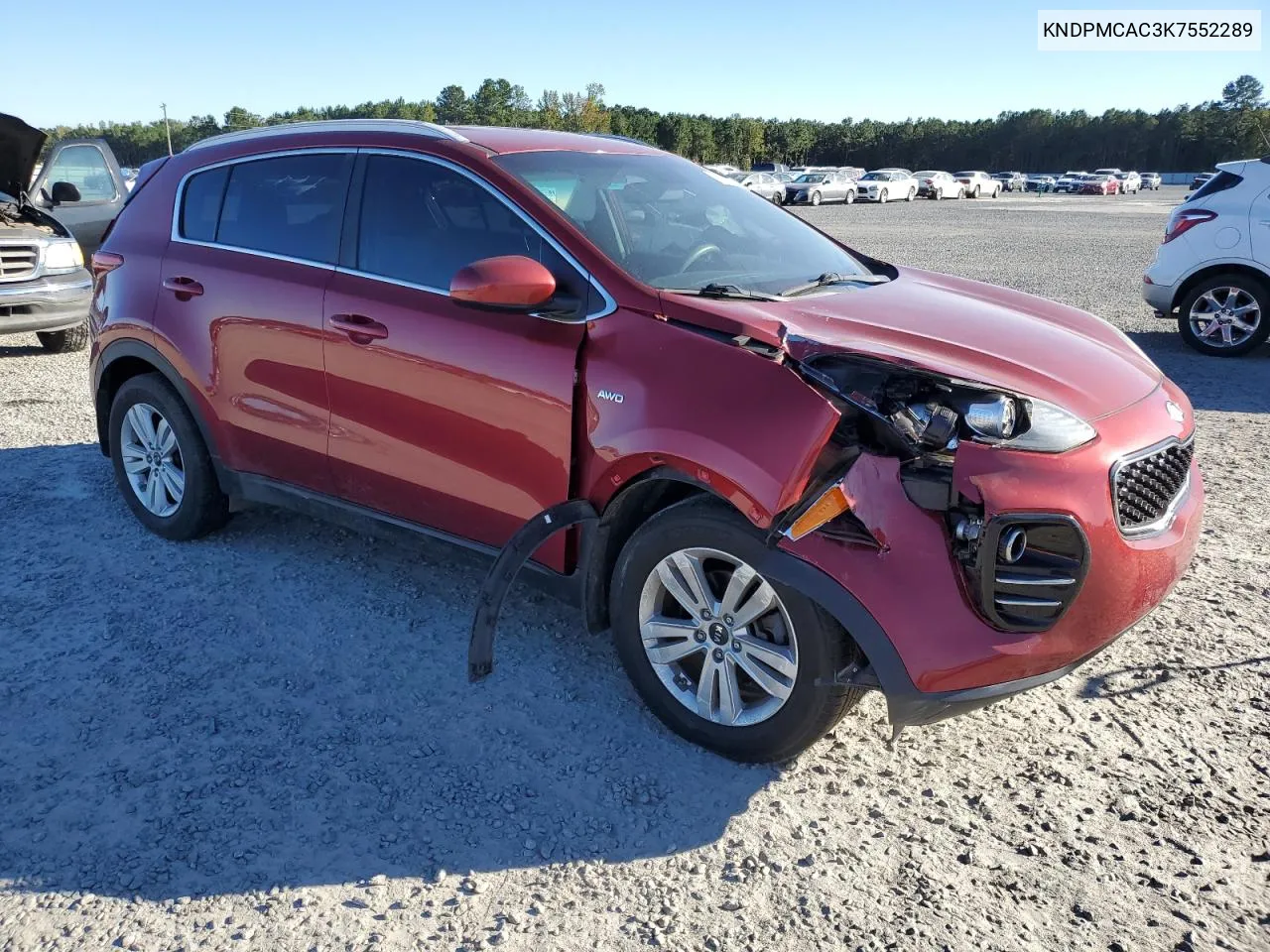 2019 Kia Sportage Lx VIN: KNDPMCAC3K7552289 Lot: 75017444