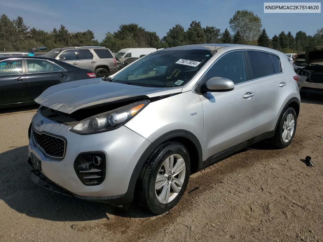 2019 Kia Sportage Lx VIN: KNDPMCAC2K7514620 Lot: 75017834