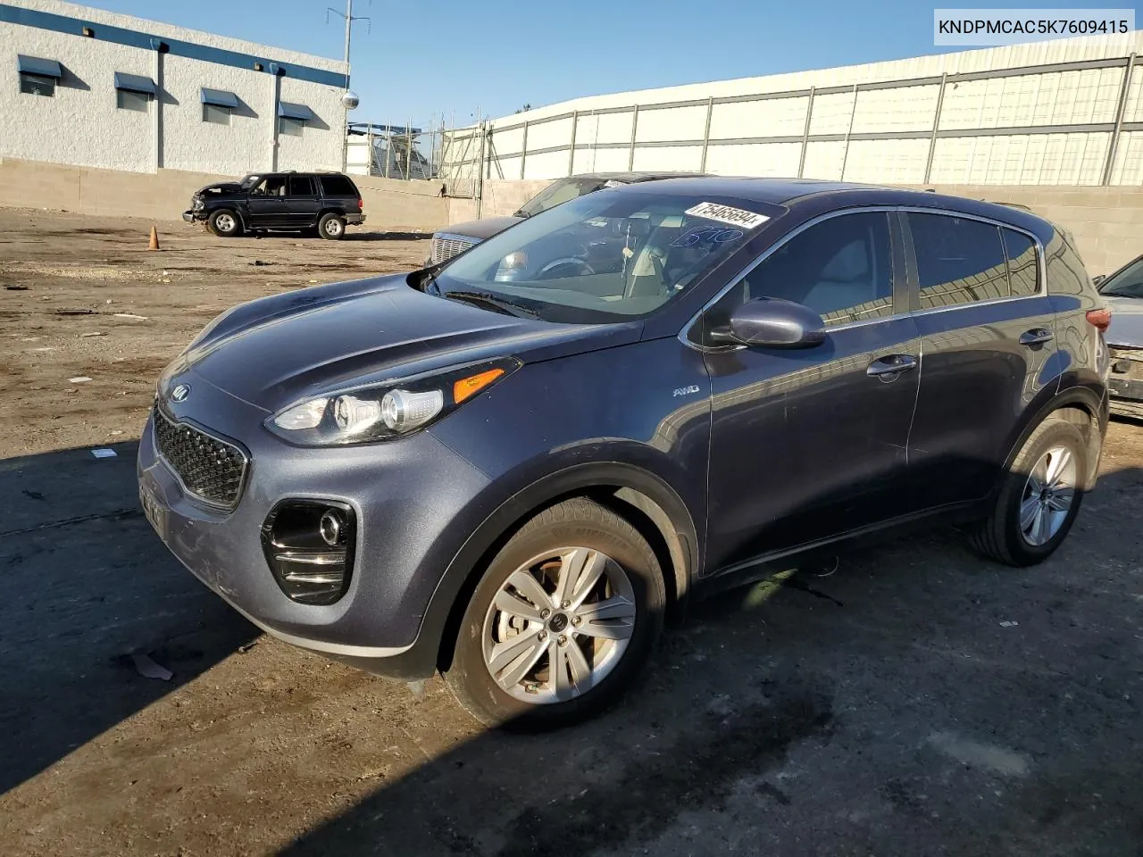 2019 Kia Sportage Lx VIN: KNDPMCAC5K7609415 Lot: 75465694