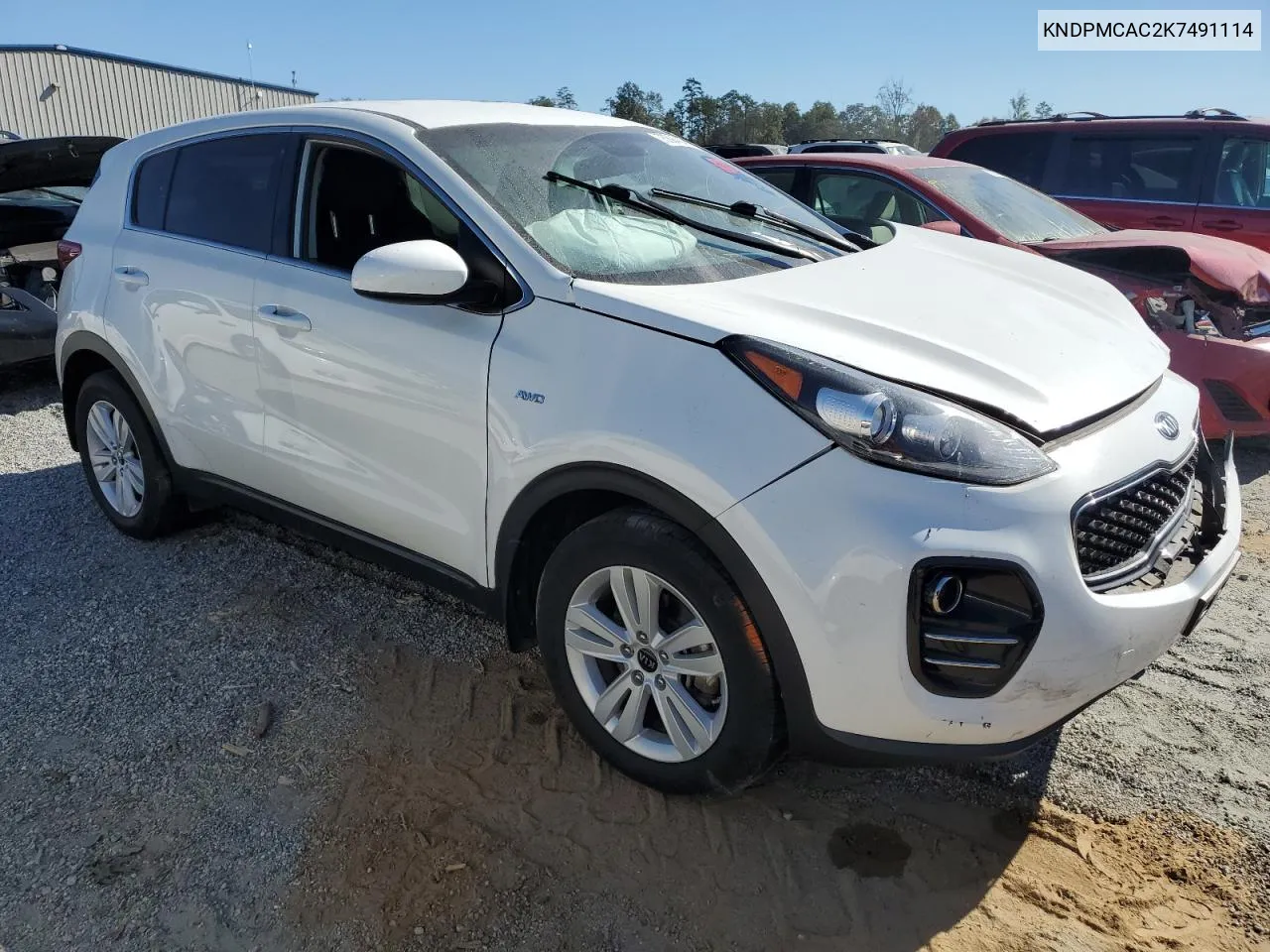 2019 Kia Sportage Lx VIN: KNDPMCAC2K7491114 Lot: 75594434