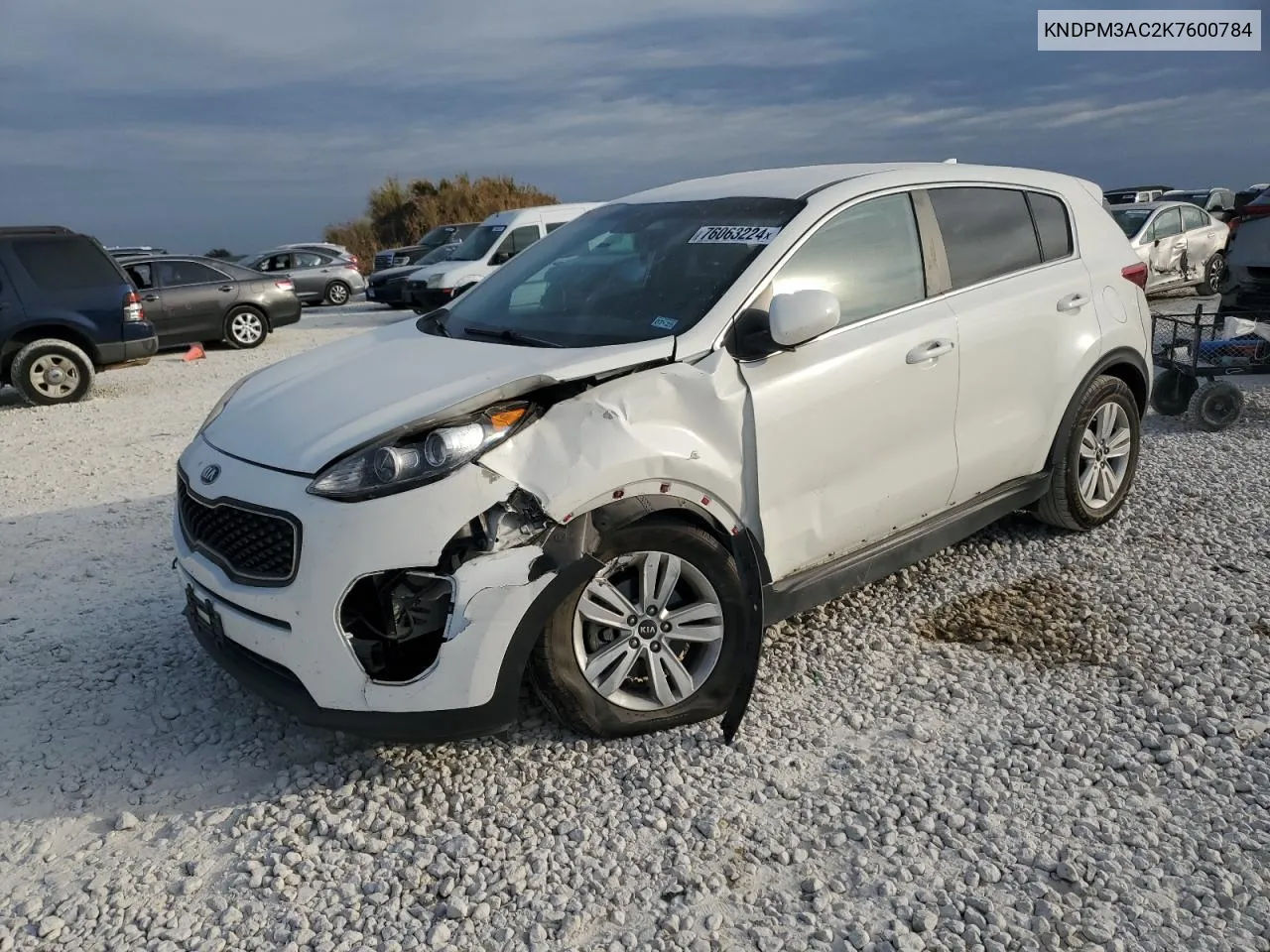 2019 Kia Sportage Lx VIN: KNDPM3AC2K7600784 Lot: 76063224