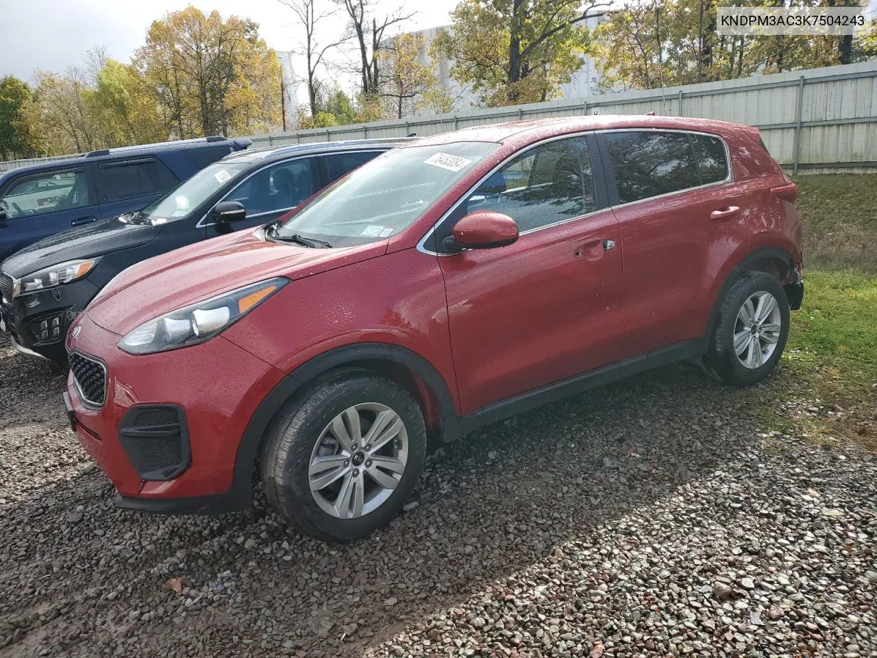 2019 Kia Sportage Lx VIN: KNDPM3AC3K7504243 Lot: 76453084