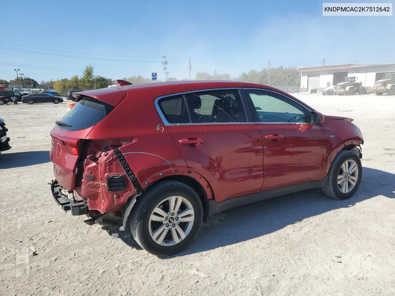 2019 Kia Sportage Lx VIN: KNDPMCAC2K7512642 Lot: 76734214