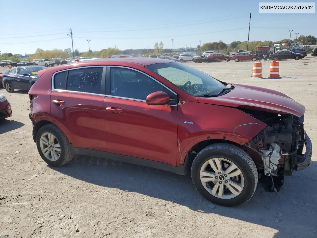 2019 Kia Sportage Lx VIN: KNDPMCAC2K7512642 Lot: 76734214