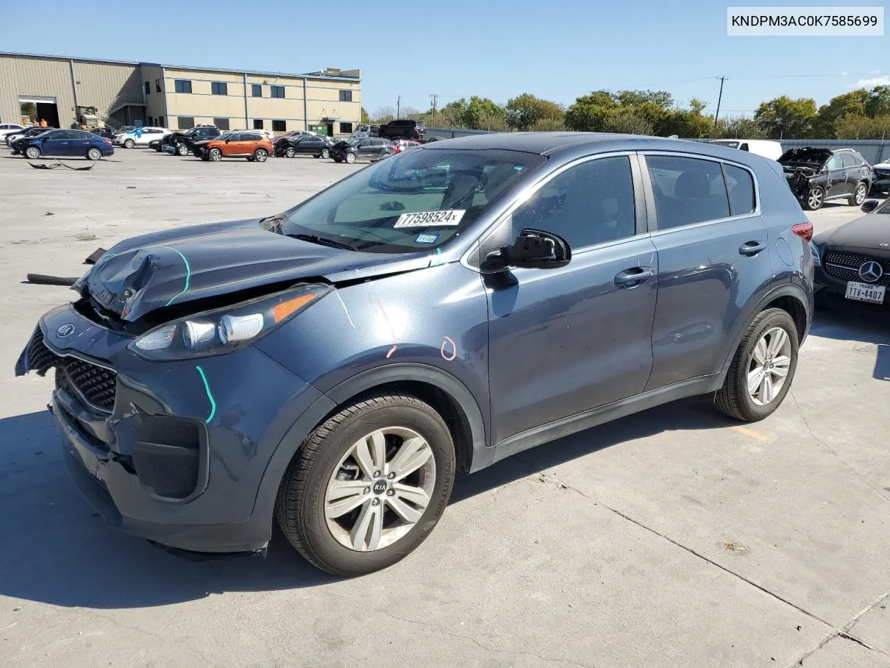 2019 Kia Sportage Lx VIN: KNDPM3AC0K7585699 Lot: 77598524