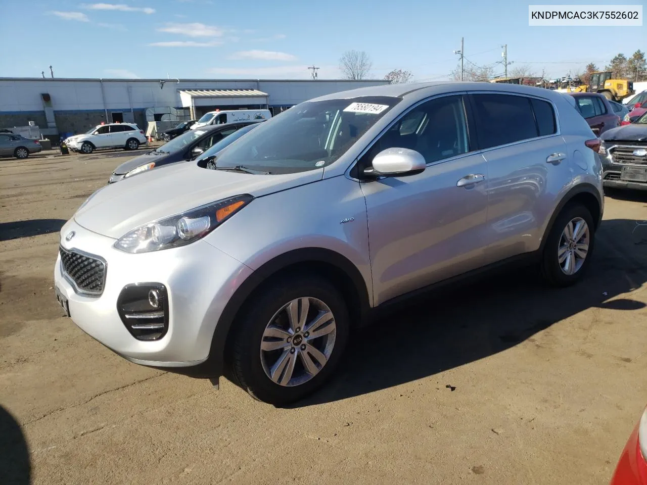 2019 Kia Sportage Lx VIN: KNDPMCAC3K7552602 Lot: 78580194