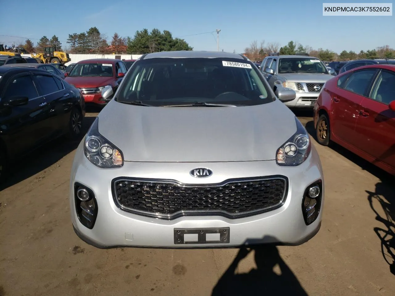 2019 Kia Sportage Lx VIN: KNDPMCAC3K7552602 Lot: 78580194