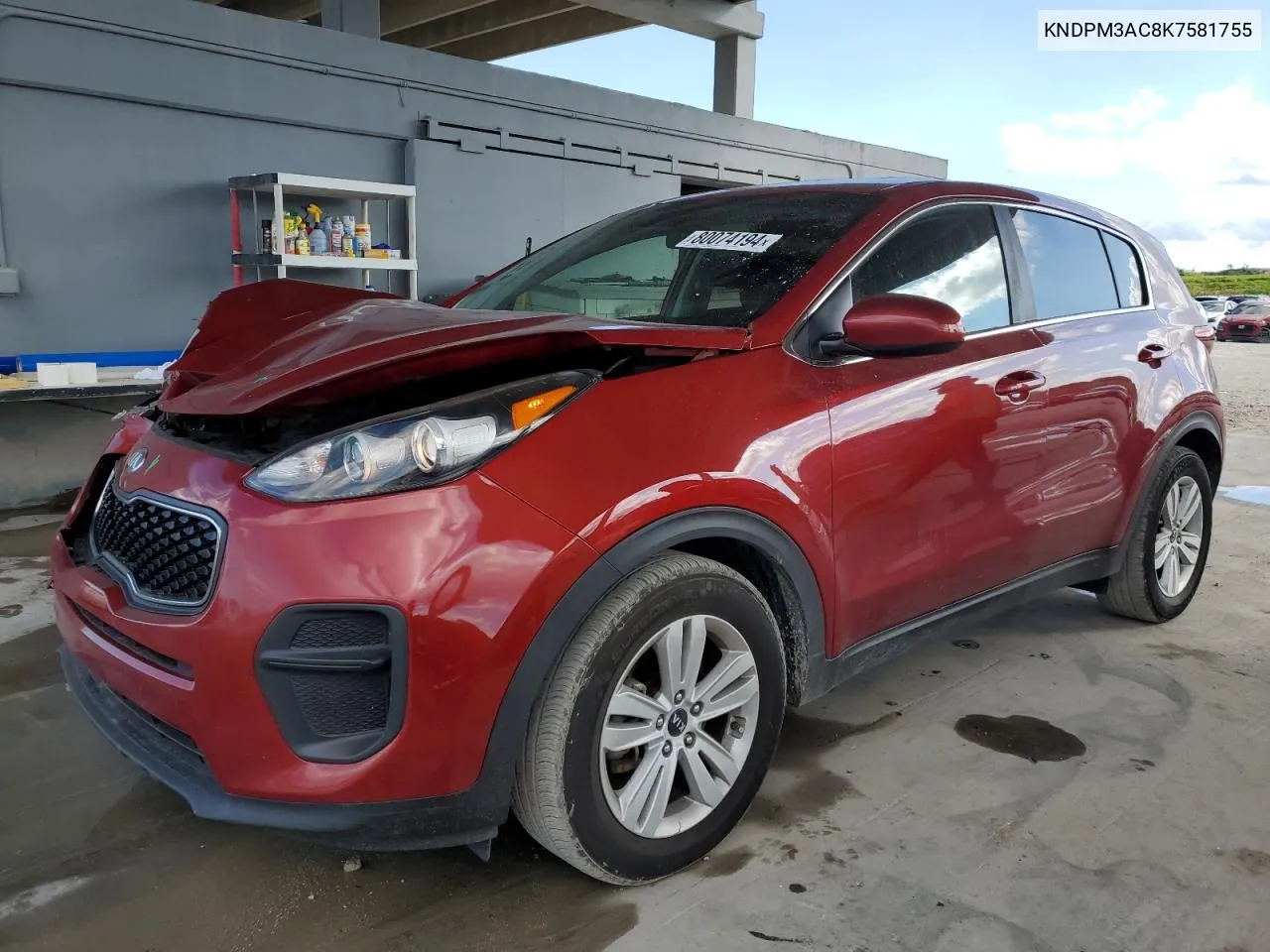 2019 Kia Sportage Lx VIN: KNDPM3AC8K7581755 Lot: 80074194