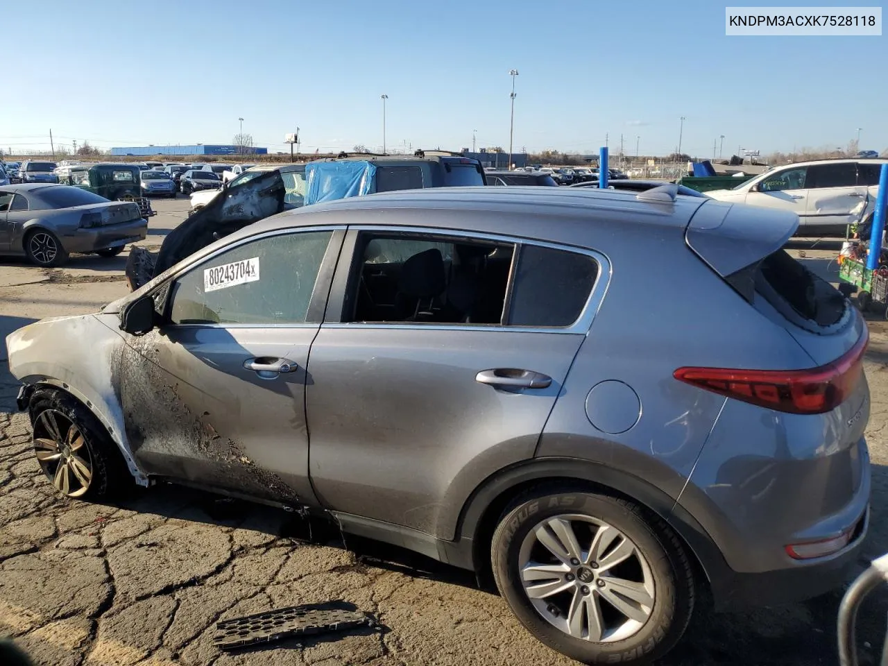 2019 Kia Sportage Lx VIN: KNDPM3ACXK7528118 Lot: 80243704