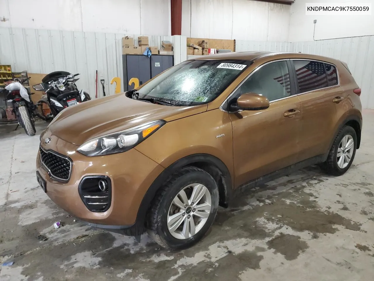 2019 Kia Sportage Lx VIN: KNDPMCAC9K7550059 Lot: 80984314