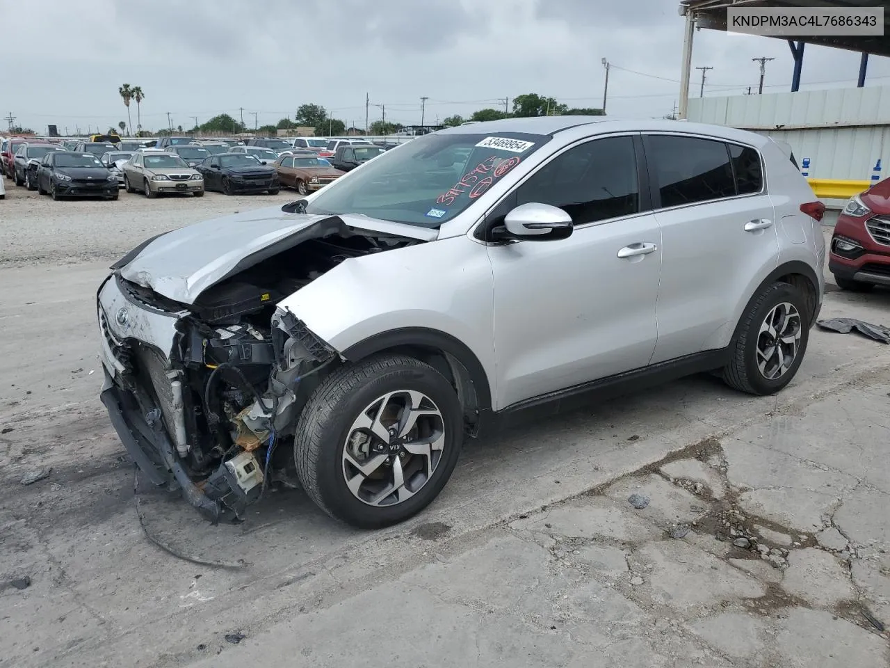 2020 Kia Sportage Lx VIN: KNDPM3AC4L7686343 Lot: 53469954