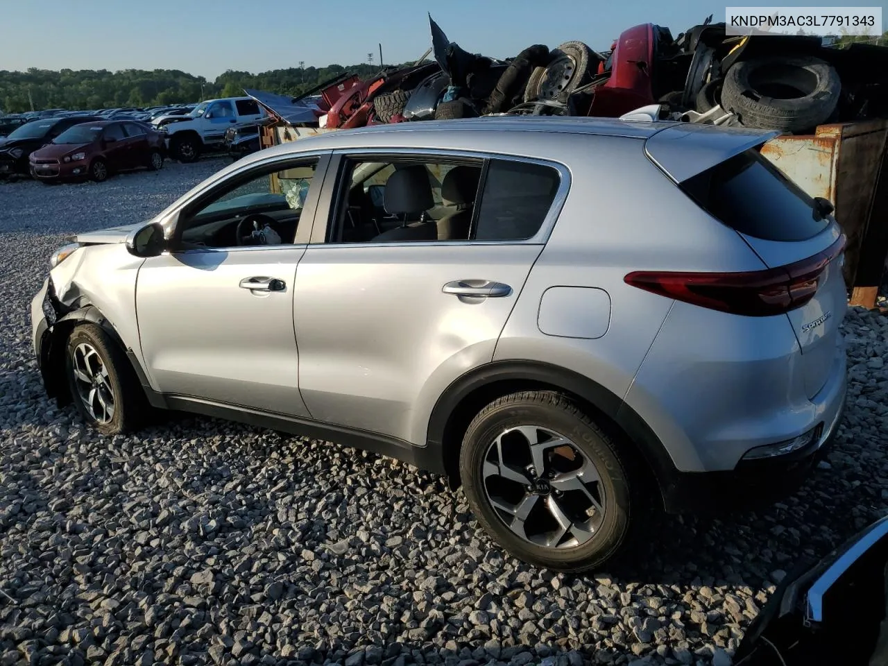 2020 Kia Sportage Lx VIN: KNDPM3AC3L7791343 Lot: 65024564