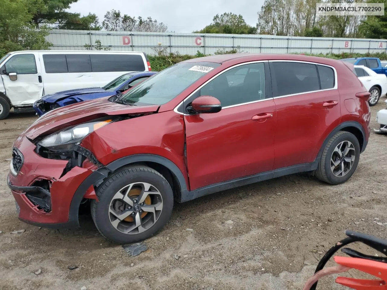 2020 Kia Sportage Lx VIN: KNDPM3AC3L7702290 Lot: 71796504