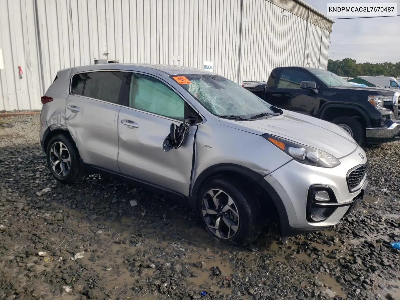 2020 Kia Sportage Lx VIN: KNDPMCAC3L7670487 Lot: 71941184