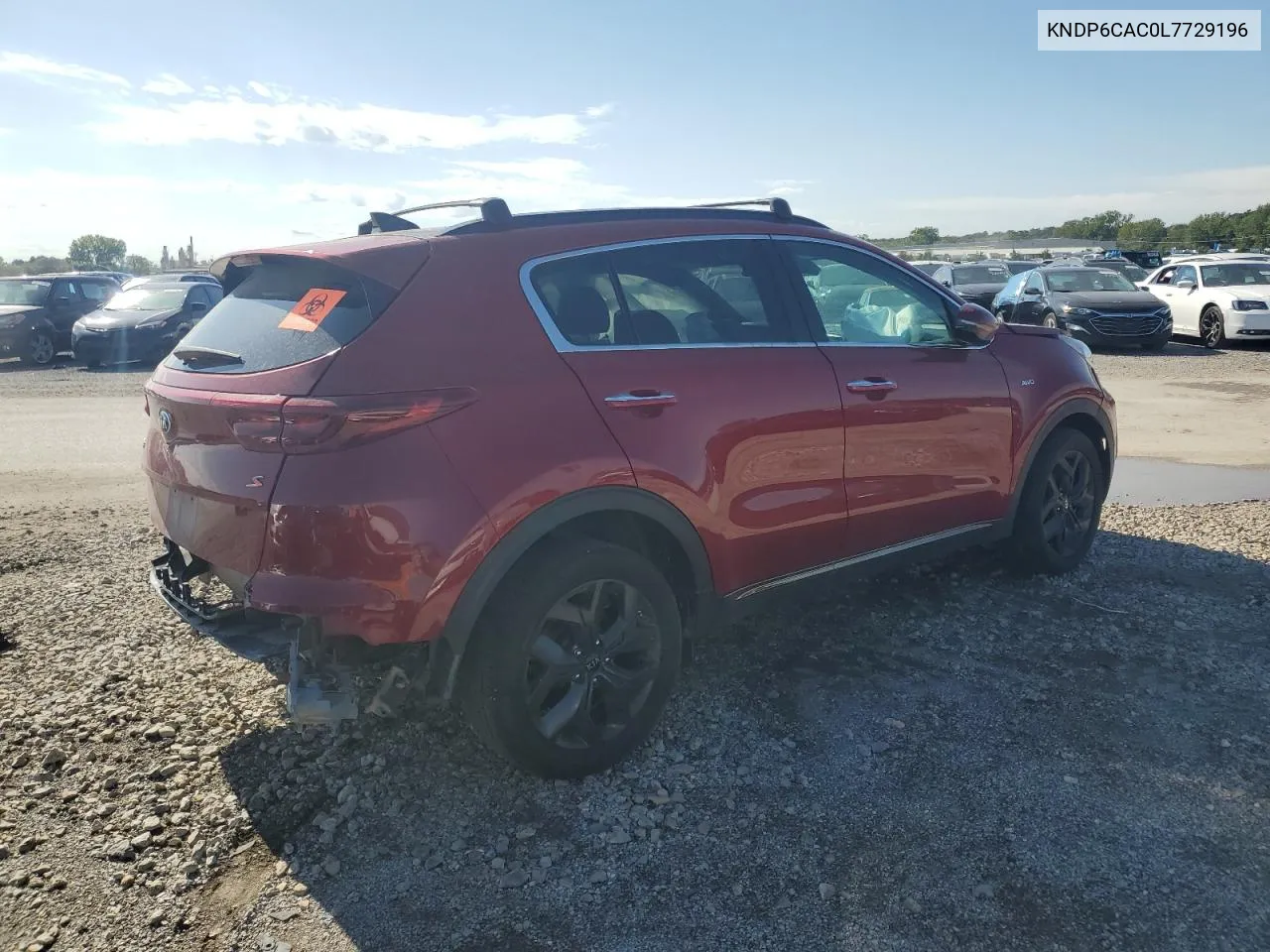 2020 Kia Sportage S VIN: KNDP6CAC0L7729196 Lot: 72214924