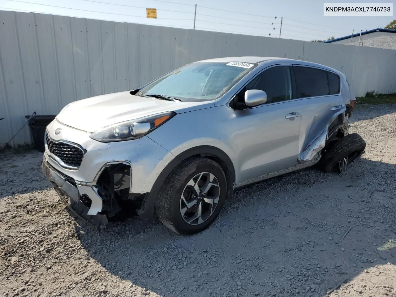 2020 Kia Sportage Lx VIN: KNDPM3ACXL7746738 Lot: 72383444