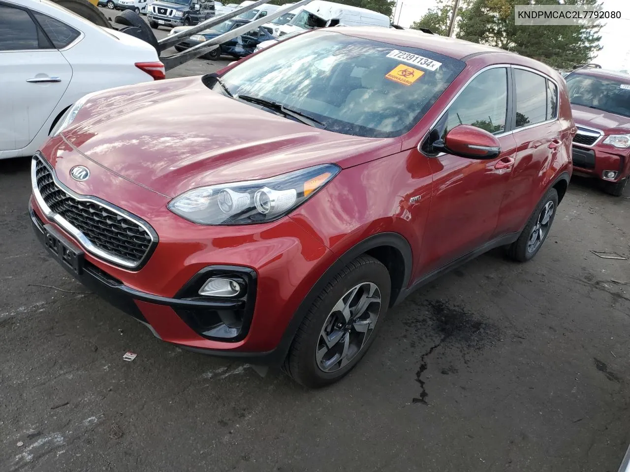 2020 Kia Sportage Lx VIN: KNDPMCAC2L7792080 Lot: 72391134