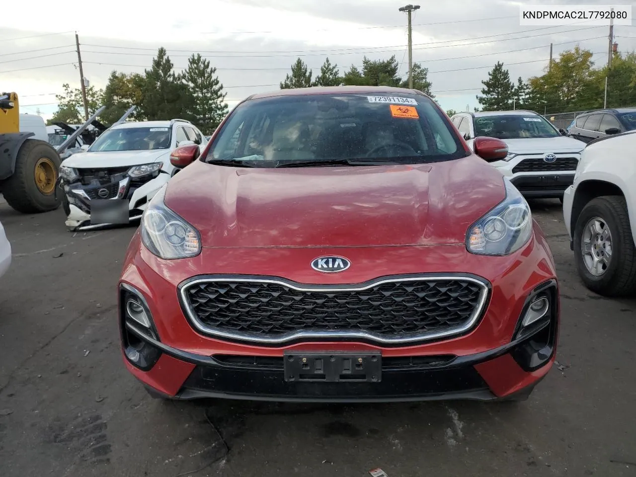 2020 Kia Sportage Lx VIN: KNDPMCAC2L7792080 Lot: 72391134