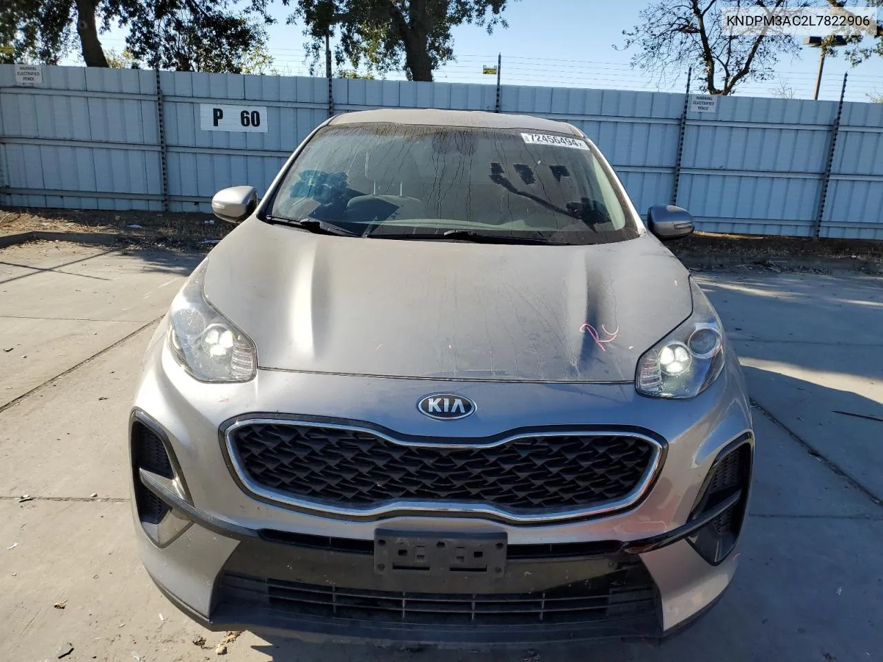 2020 Kia Sportage Lx VIN: KNDPM3AC2L7822906 Lot: 72456494