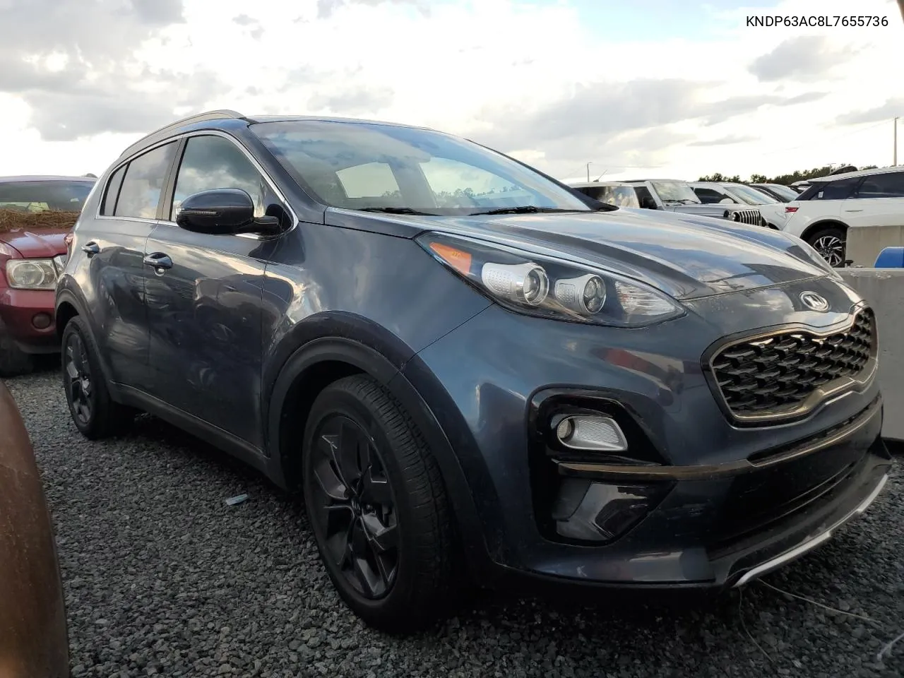 2020 Kia Sportage S VIN: KNDP63AC8L7655736 Lot: 74035054