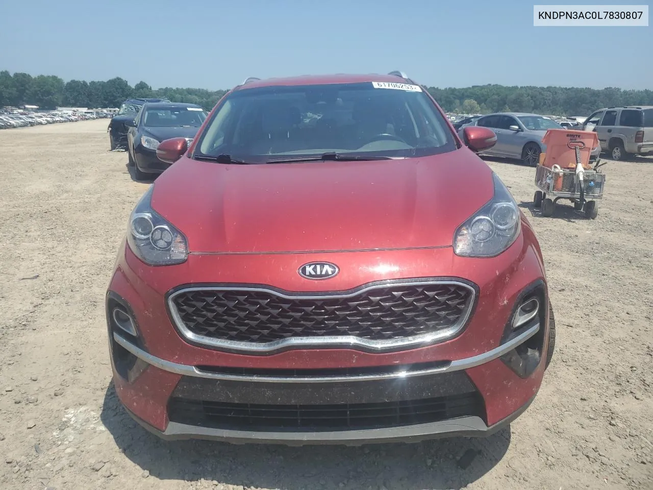 2020 Kia Sportage Ex VIN: KNDPN3AC0L7830807 Lot: 74237934