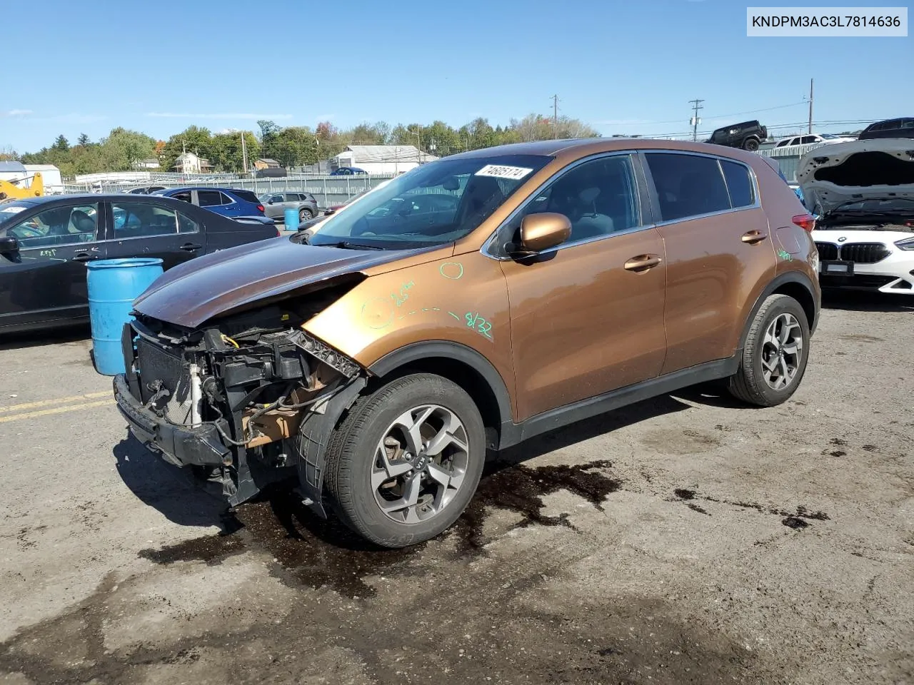 2020 Kia Sportage Lx VIN: KNDPM3AC3L7814636 Lot: 74605174