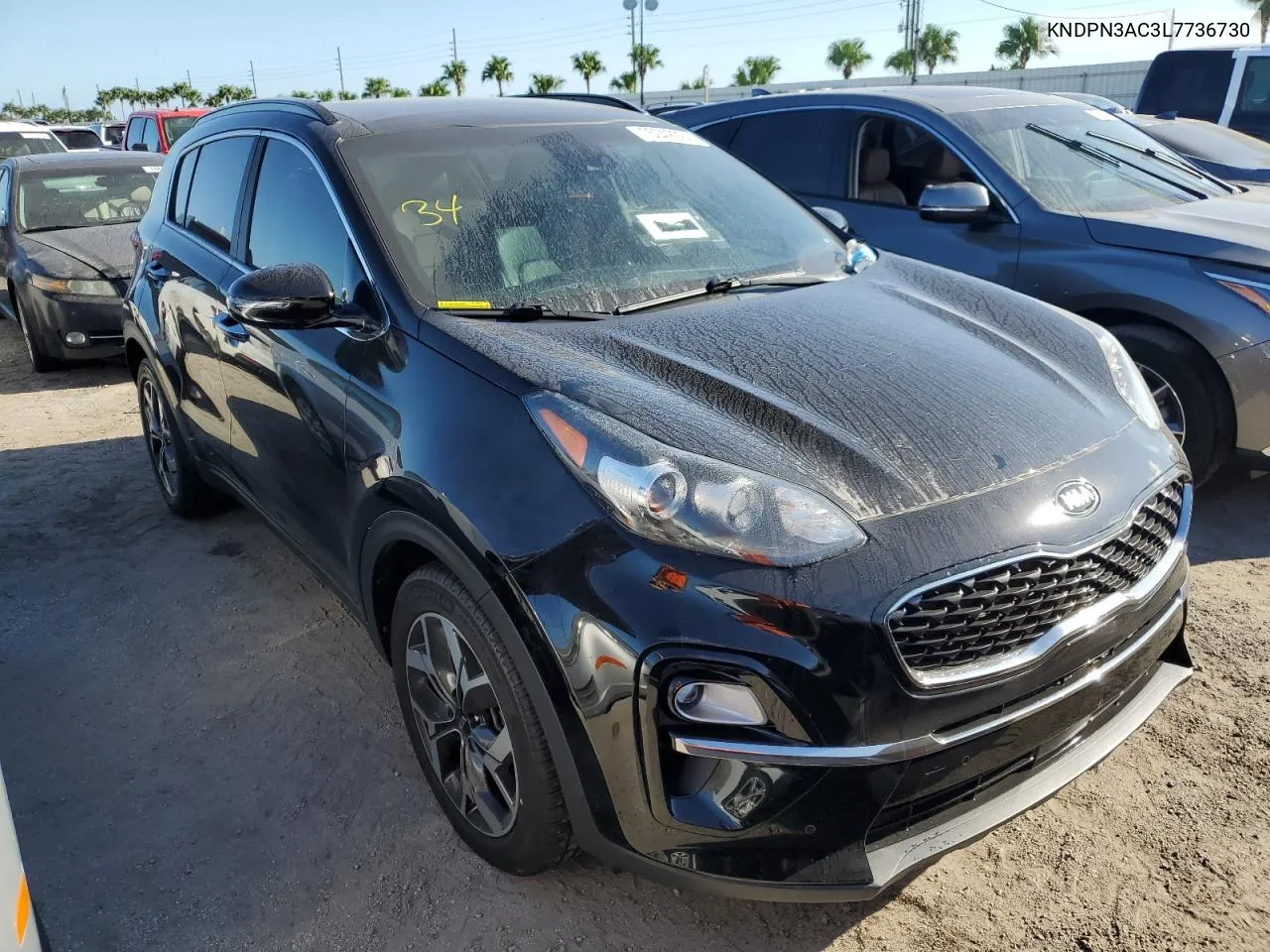 2020 Kia Sportage Ex VIN: KNDPN3AC3L7736730 Lot: 75042924